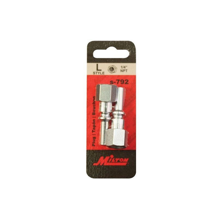 Milton Industries, Inc. Milton S-792 L-Style Plug, 1/4 in, FNPT, Steel