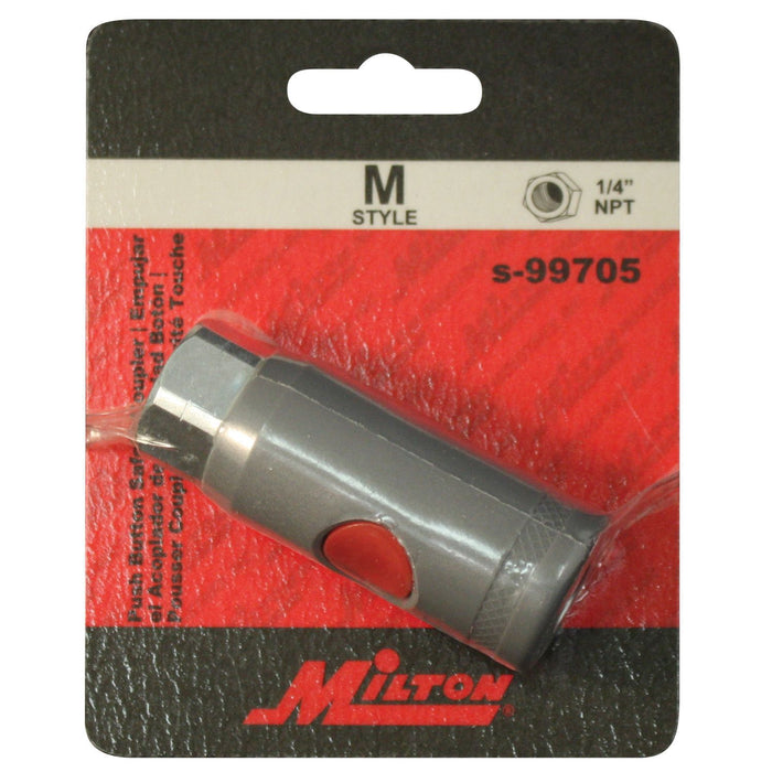 Milton Industries, Inc. Milton S-99705 M-Style Safety Coupler, 1/4 in, FNPT, Red Button