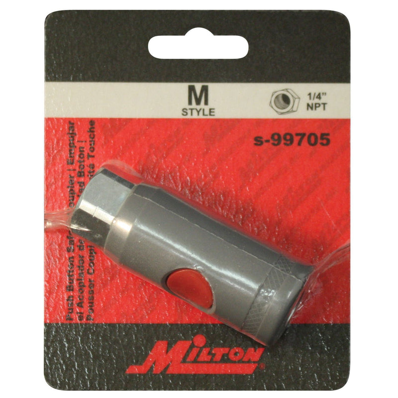 M-Style Safety Coupler Red Button FNPT 1/4 in, 36 scfm Flow, Part S-99705