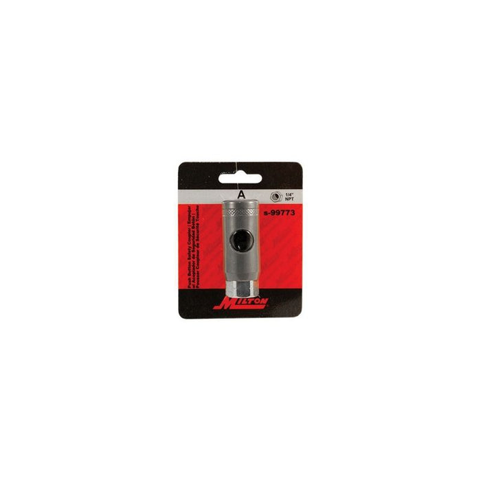 Milton Industries, Inc. Milton S-99773 A-Style Safety Coupler, 1/4 in, FNPT, 300 psi, Steel/Plastic — view 2
