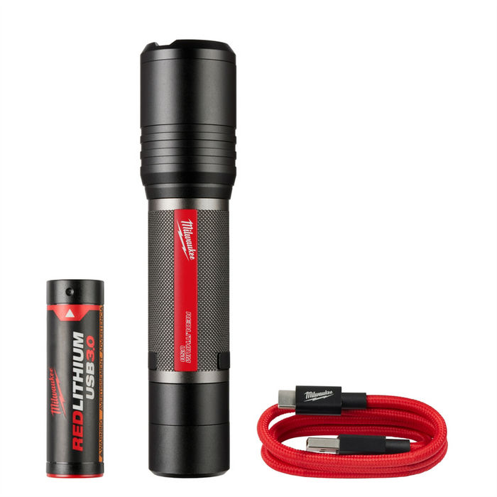 Milwaukee Tools Redlithium Usb 2,000L Slide Focus Flashlight