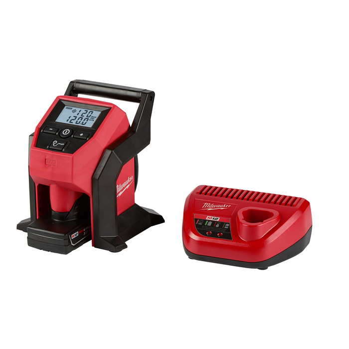 Milwaukee Tools Milwaukee 2475-21Xc Inflator Kit, Portable, Battery, 120 Psi, 0.88 Cfm, 26 In L