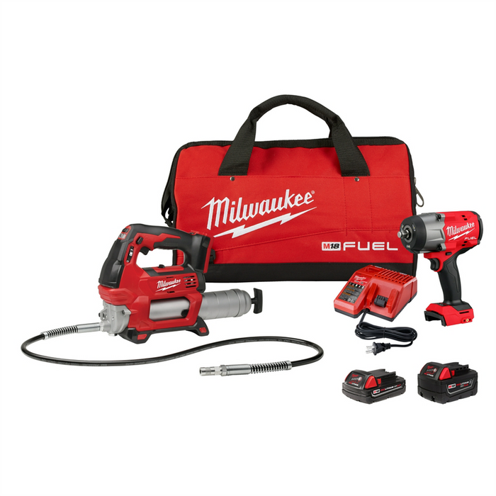Milwaukee Tools FUEL 1/2" HTIW w/ Friction Ring & Grease Gun Combo Kit