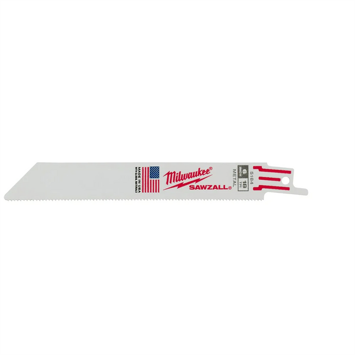 Milwaukee Tools Milwaukee Sawzall 48-00-5184 Reciprocating Saw Blade, 6 In L, 3/4 In W, 18 Tpi