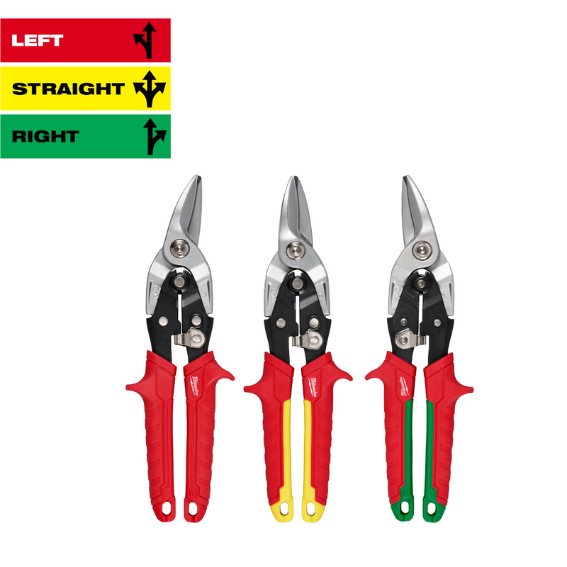 Tools Aviation Snip Set 48-22-4563 3-Piece with forged laser-hardened blades and