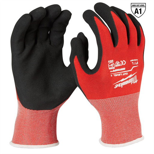 Milwaukee Tools (6) CUT 1 NITRILE GLOVES - L