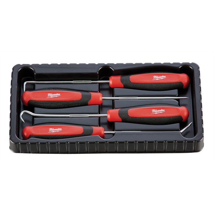 Milwaukee Tools 4-PC All-Metal Core Comfort Grip Hook & Pick Set, Chrome Plated