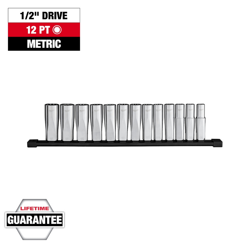 Tools 13pc 1/2" Drive 12-Point Socket Set - Part 48-22-9524