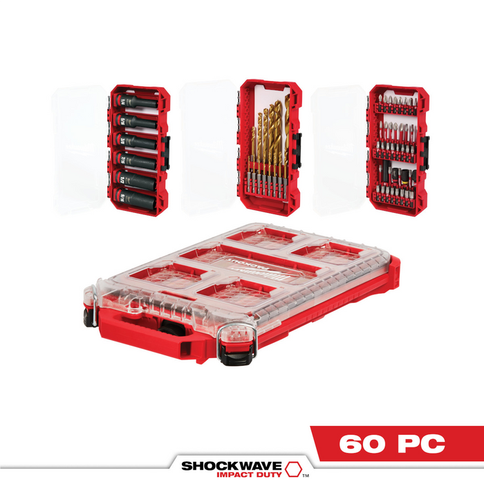 Milwaukee Tools SHOCKWAVE Impact Duty Alloy Steel Screw Driver Bit Set with PACKOUT Case