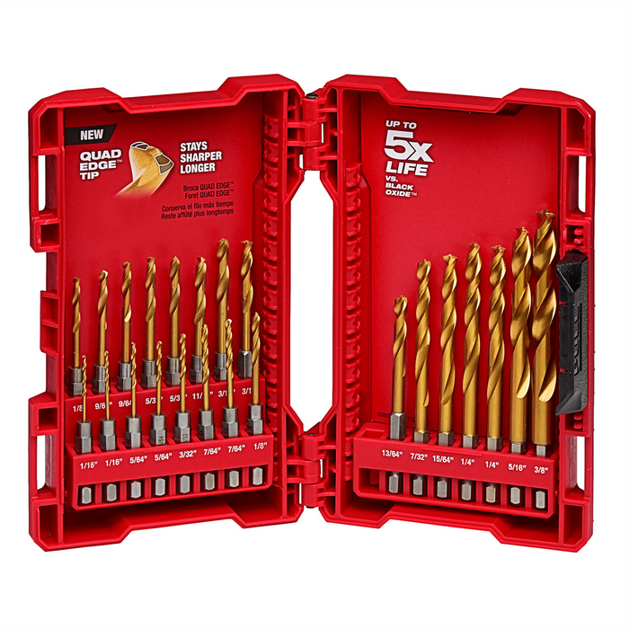 Milwaukee Tools Impact Duty RED HELIX Titanium Drill Bit Set &hyphen; 23PC