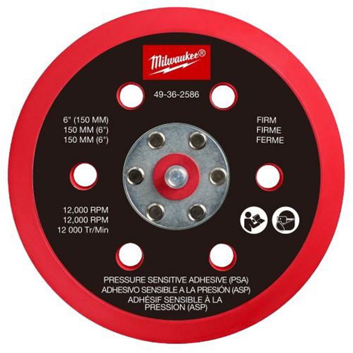 Milwaukee Tools 6" Psa Sander Backing Pad - Firm
