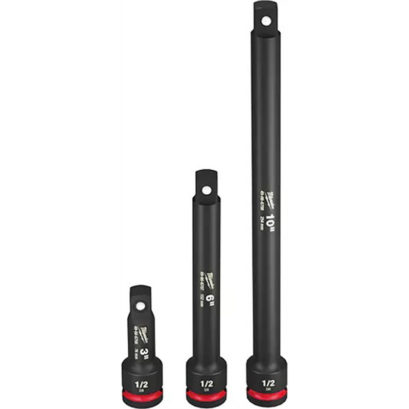 Tools Shockwave Duty 1/2" Drive Extension Set 49-66-6715 Long Reach, Laser-Etched