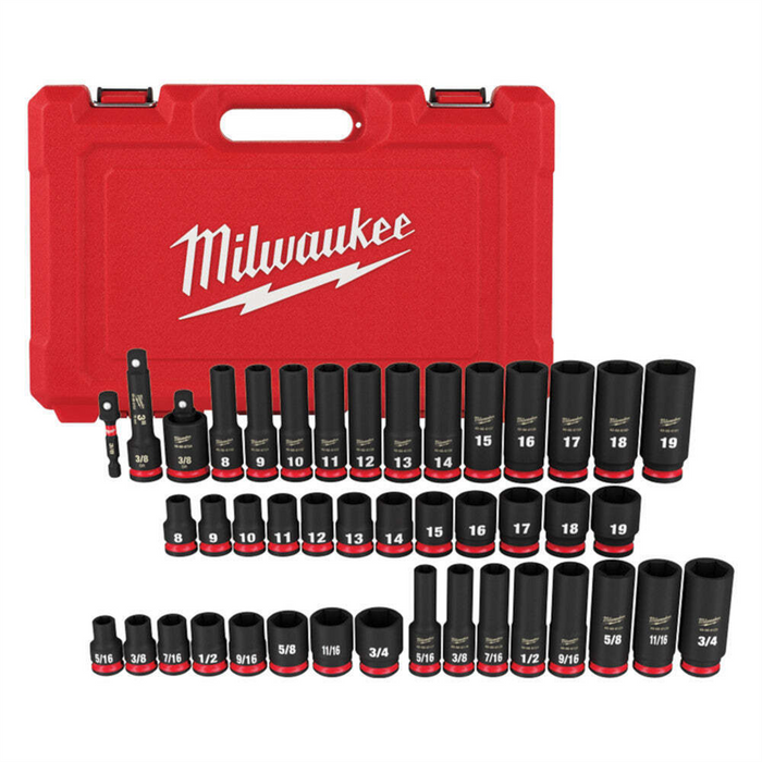 Milwaukee Tools 43Pc Shockwave Imp Duty 3/8 Sae/Met Deep