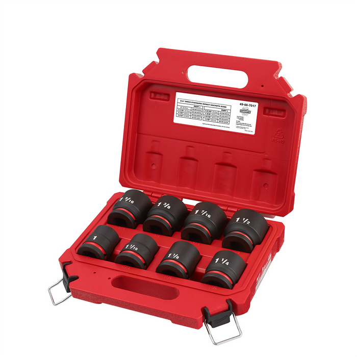 Milwaukee Tools Impact Duty 3/4" Drive SAE Standard 6 Point Socket Set