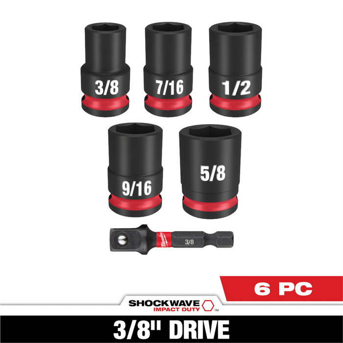 Milwaukee Tools SHOCKWAVE Impact Duty 3/8" Drive SAE Standard Socket Set
