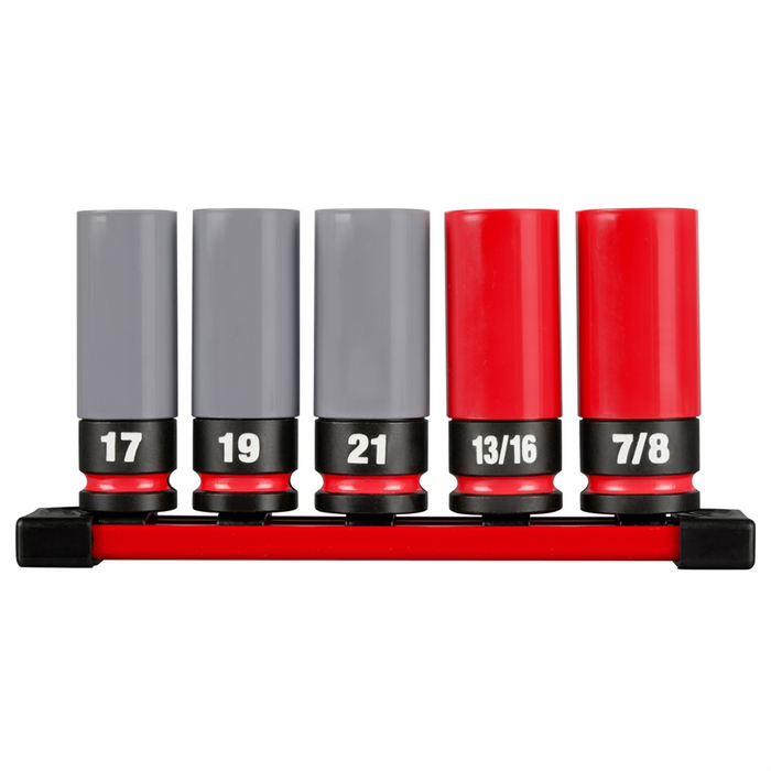 Milwaukee Tools Impact Duty 1/2 Drive SAE & Metric 5PC Lug Nut Wheel Socket Set