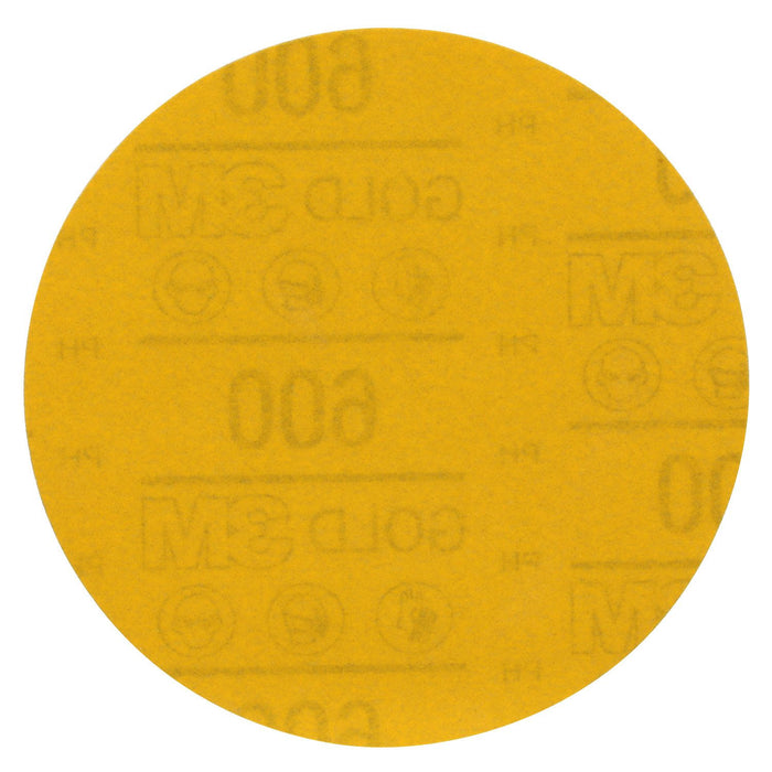 3M Products Hookit Gold Abrasive Disc 09240, 600, 5 in (125 mm), No Hole, 50 pcs/BX, 4 BX