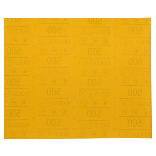 3M Products Gold Abrasive Sheet 12538, 500, 9 in x 11 in, 50 Sheets/Pack, 5 Packs/Case