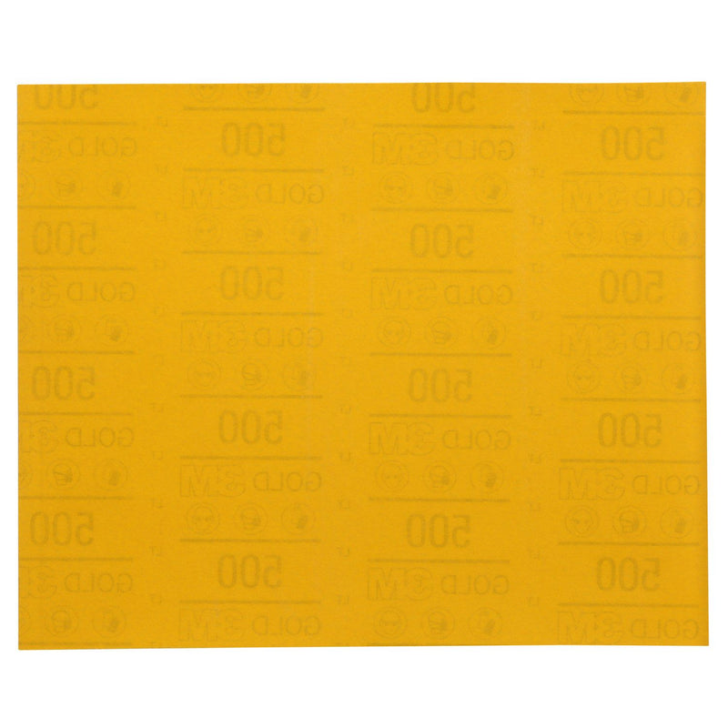 Gold Abrasive Sheet 12538, 500, 9 in x 11 in (229 mm x 280 mm), 50 pcs/Pack,
