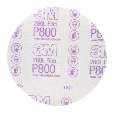 0970 6-inch 800 Super Fine Hookit Film Abrasive Disc, White