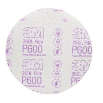 3M 0971 6-inch 600 Extra Fine Hookit Film Abrasive Disc, White