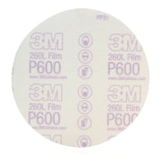 3M Products 01321 260L Series Abrasive Disc, 6 in Dia, P600 Grit, PSA, White