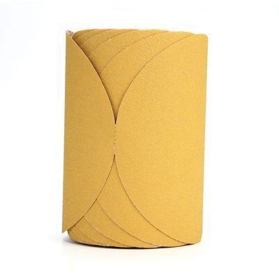 3M 01363 255L Series Abrasive Disc Roll, 6 in Dia, P80 Grit, PSA, Gold — view 3
