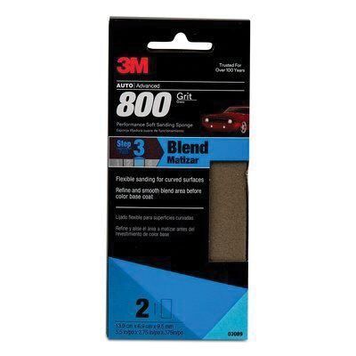 3M 03089 Performance Soft Sanding Sponge, 2-3/4 in W x 5-1/2 in L, 800/1000 Grit, Ultra Fine Grade, — view 2