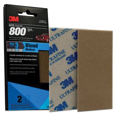 3M 03089 Performance Soft Sanding Sponge, 2-3/4 in W x 5-1/2 in L, 800/1000 Grit, Ultra Fine Grade, — view 3