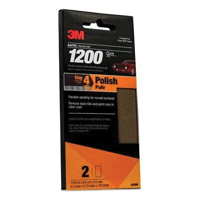 3M Products 03090 Performance Soft Sanding Sponge, 2-3/4 in W x 5-1/2 in L, 1200 Grit, Ultra Fine Gr
