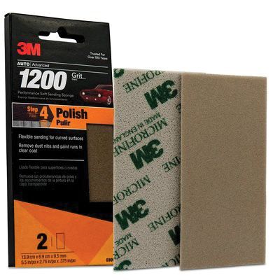 3M Products 03090 Performance Soft Sanding Sponge, 2-3/4 in W x 5-1/2 in L, 1200 Grit, Ultra Fine Gr — view 3