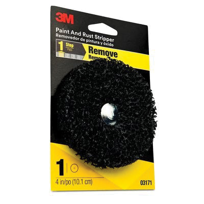 3M Products 03171 Paint and Rust Stripper, 4 in Dia, Coarse Grade, Black