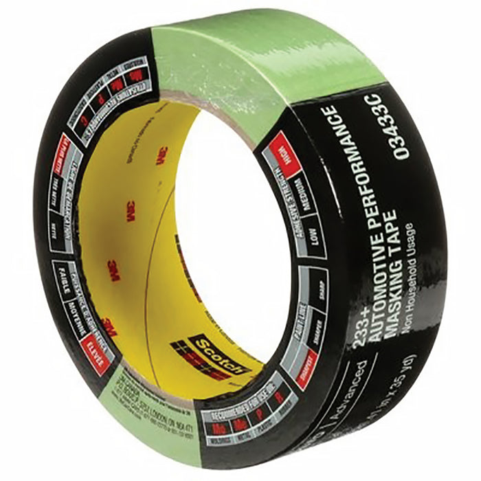 3M™ 03433 233+ Series Automotive Performance Masking Tape, 32 m x 36 mm, Green