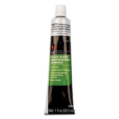 3M Products 03602 Super Weatherstrip Adhesive, 1 oz Tube, Paste, Heavy Black, 24 hr Curing — view 3