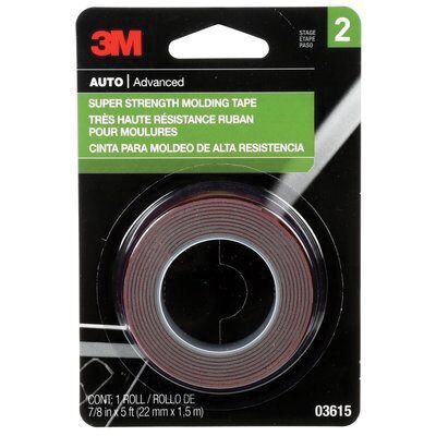 3M Products 03615 Double Sided Super Strength Molding Tape, 5 ft x 7/8 in, 1.54 mm THK, Black — view 4