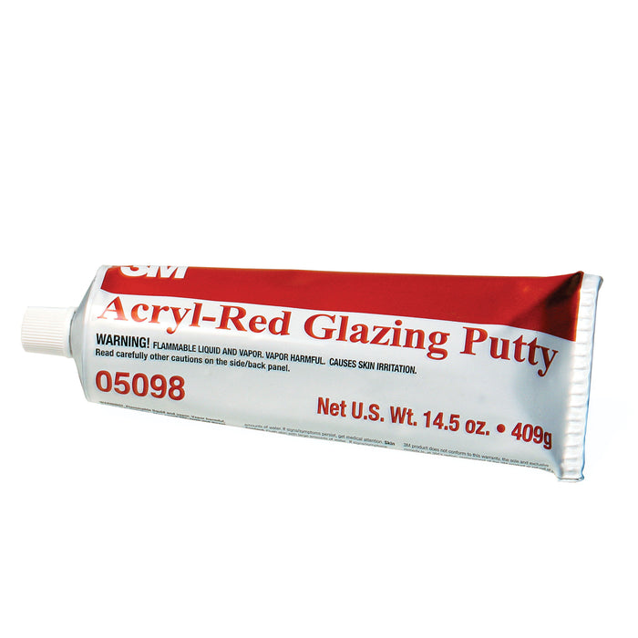 3M Products 05098 Glazing Putty, 14.5 oz Aluminum Tube, Paste — Acryl-Red