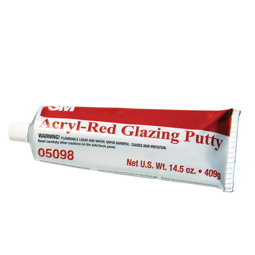 3M Products 05098 Glazing Putty, 14.5 oz Aluminum Tube, Paste — Acryl-Red