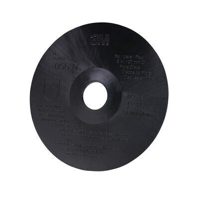 3M Products 05637 Back-Up Pad, 5 in Dia, 7/8 in Arbor, Hub and Retainer Nut Attachment — Black
