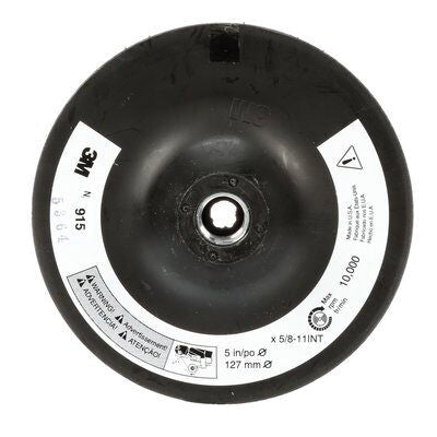 3M Products 07494 Regular Disc Pad Holder, 2 in Dia, 1/4 in Arbor, Hook and Loop Attachment — Black
