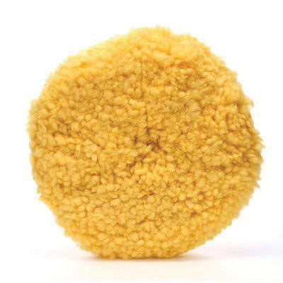 Double-Sided Polishing Pad 5705 9 in Yellow Wool Screw-On