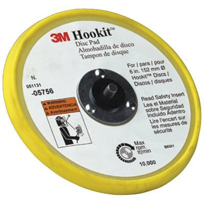 3M Products 05756 15 deg Low Profile Disc Pad, 6 in Dia, 5/8 in - 11 TPI Arbor, Hook and Loop Attach