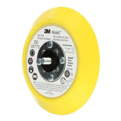 3M Products 05775 Regular Disc Pad, 5 in Dia, 5/16 in - 24 TPI Arbor, Hook and Loop Attachment