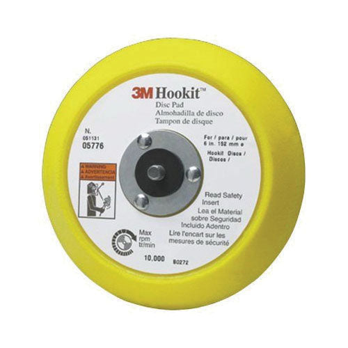 3M Products 05776 45 deg Disc Pad, 6 in Dia, 5/16 in - 24 TPI Arbor, Hook and Loop Attachment