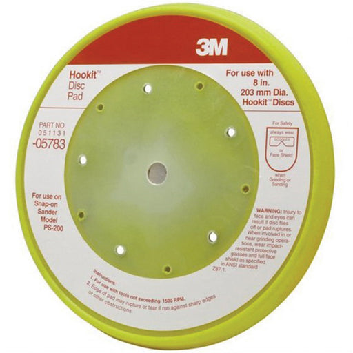 3M Products 05783 Disc Pad, 8 in Dia, Hook and Loop Attachment — Yellow