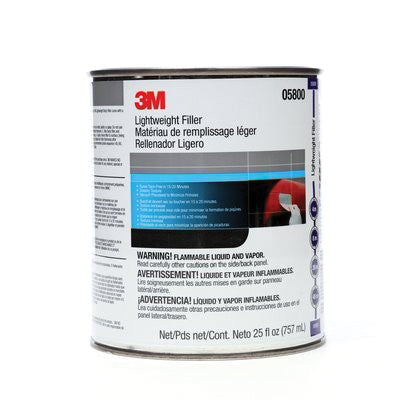 3M Products 05800 Lightweight Body Filler, 1 qt Can, Blue/Gray, Paste