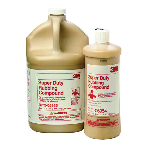 3M Products 05955 Super Duty Rubbing Compound, 1 gal Bottle, Brown, Liquid, Super Duty, Compound