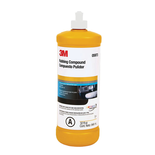 3M Products 05973 Rubbing Compound, 1 qt Bottle, Tan, Liquid, Compound
