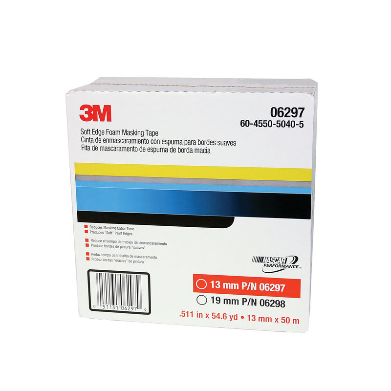 3M Products 06297 Soft Edge Masking Tape, 50 m L x 13 mm W
