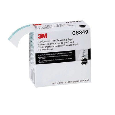 3M Products 06349 Perforated Trim Masking Tape, 10.94 yd x 2 in, 0.12 mm THK, 10 mm Hard Band Width,