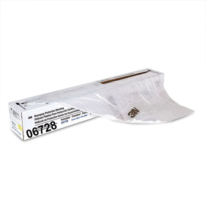 3M Products 06728 Overspray Protective Sheeting, 16 ft W x 350 ft L, Plastic, Clear